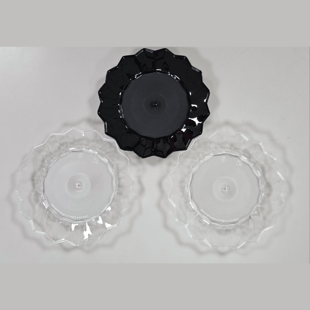 Flower Plate Black Clear